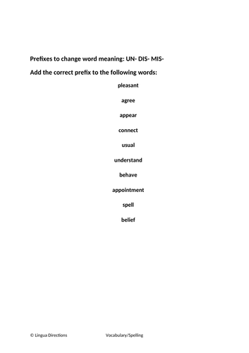 10 PREFIX & SUFFIX WORKSHEETS