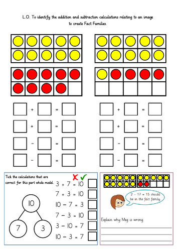 Fact Families Year 2 Worksheet