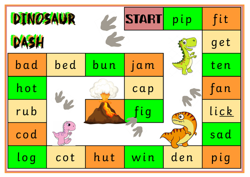 Dinosaur Dash Phonics Board Game