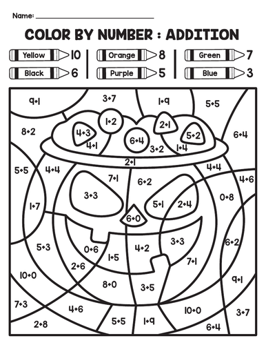 Halloween Color by Number Worksheets | Teaching Resources