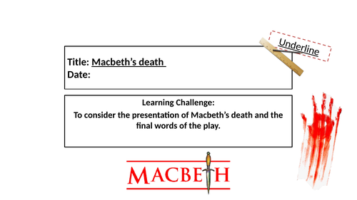Macbeth's death Act 5 Scenes 6-8