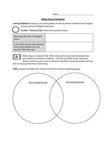 Hidden Figures Worksheet