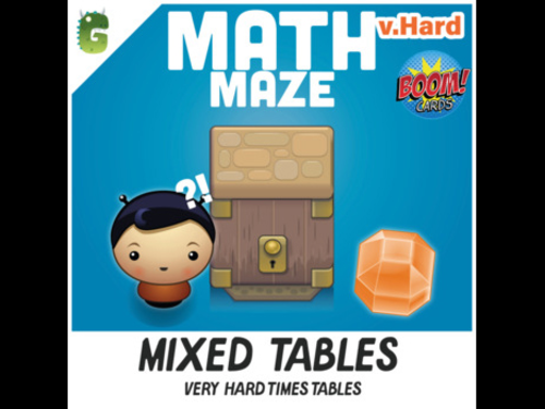 Very Hard Times Tables BOOM Math Maze Game!
