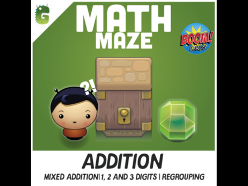 Mixed Addition | 1, 2 and 3 digits | BOOM Math Maze Game!