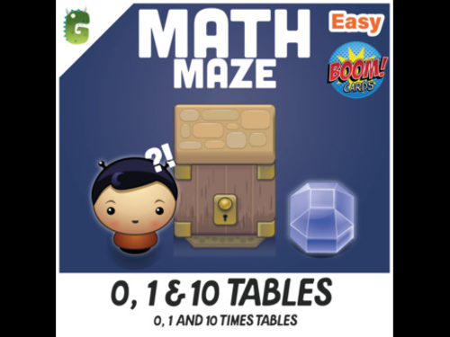0, 1 and 10 Times Tables BOOM Math Maze Game!