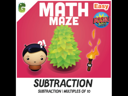 Subtraction | multiples of 10 | BOOM Math Maze Game!