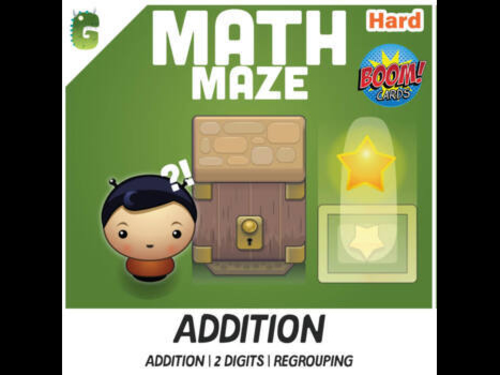 Addition | 2 digits | regrouping BOOM Math Maze Game