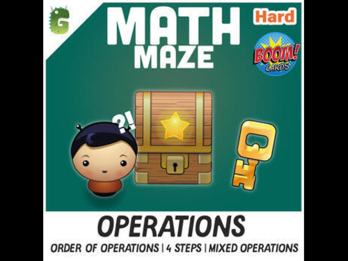 Order of Operations mixed operations 4 steps BOOM Math Maze Game