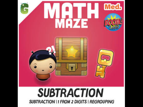 1 from 2 Digit Subtraction with regrouping BOOM Math Maze Game