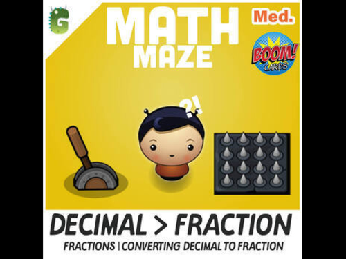 Fractions | converting decimal to fraction BOOM Math Maze Game
