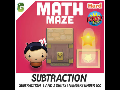 1 and 2 Digit Subtraction no regrouping BOOM Math Maze Game