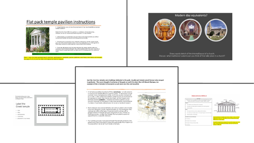 Religion and the city-  unit 1.3 OCR Classics GCSE - A unit of lessons on the prescribed temples