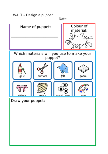 Design your own puppet - Early Years - Reception
