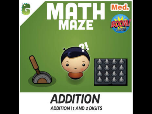 1 and 2 Digit Addition BOOM Math Maze Game