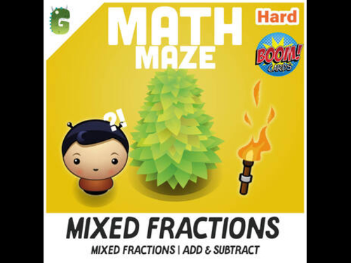Mixed Fractions add & subtract BOOM Math Maze Game