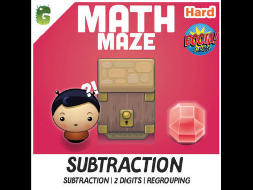 2 Digit Subtraction with regrouping BOOM Math Maze Game