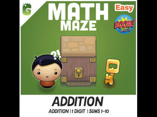 1 Digit Addition no regrouping BOOM Math Maze Game