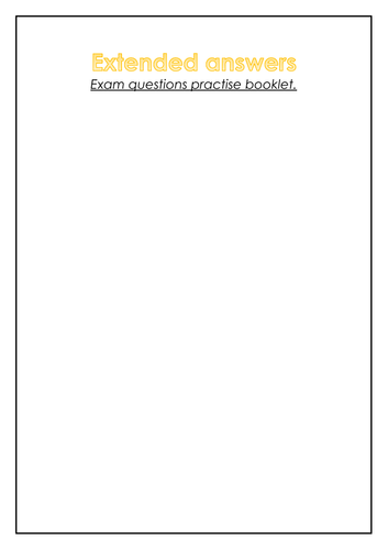 OCR GCSE PE paper 2 extended answers booklet