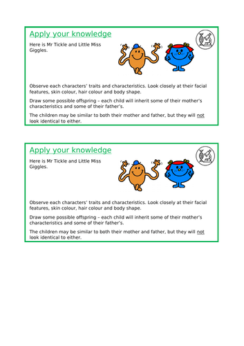 Evolution and Inheritance - inherited characteristics Year 6
