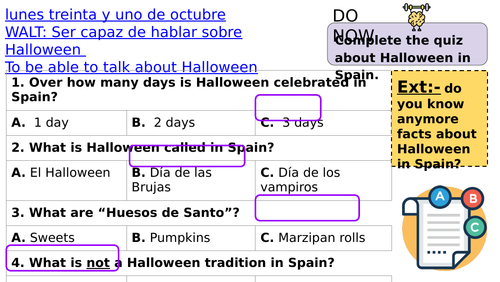 KS2/KS3 Halloween in Spanish