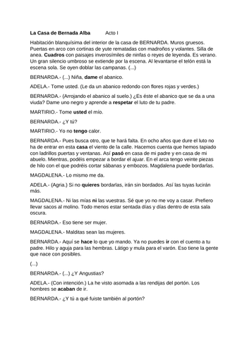 Spanish A level gap flll practice