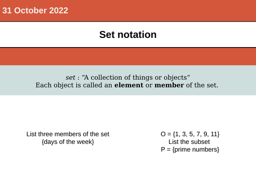 Set notation basics