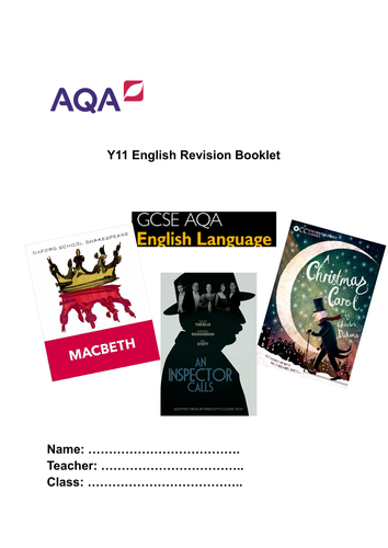 English Literature and Language Revision Booklet