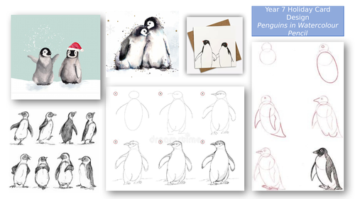 KS3 Festive Card Designs - Step by Step Lessons