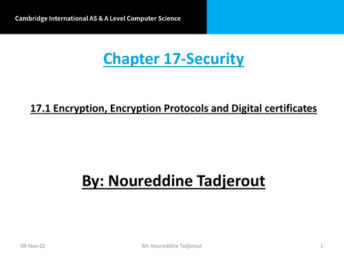 AS/A Level -Year 12/13 - Chapter 17-Security