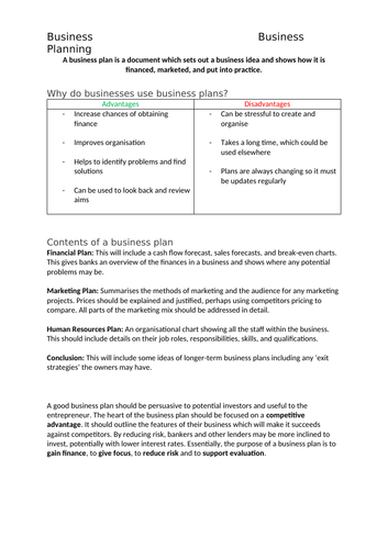 Pearson Edexcel A Level Business 2.1 Notes