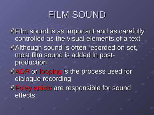 Sound in film and media