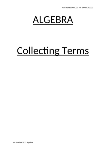 Algebra - collecting terms