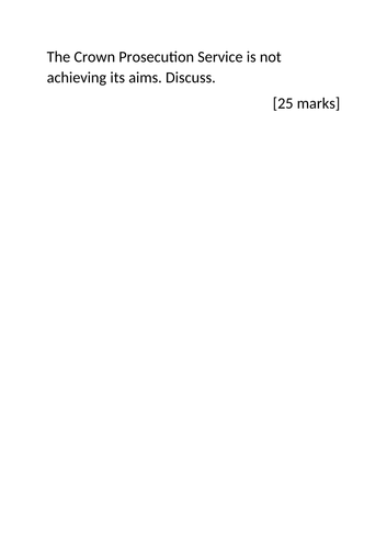 A-Level Law: CPS Evaluation Essay + Model + Plan