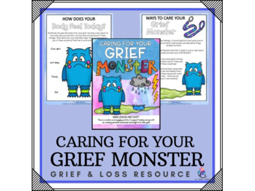 Grief Monster - Self Care Lesson Activity and Craft