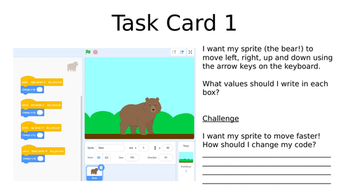 SCRATCH Task Cards - challenge learners to problem solve coding tasks they might face using Scratch