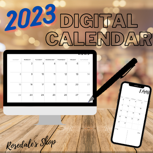 Printable & Digital 2023 Calendar, Blank Monthly Calendar Pages, Simple Black & White