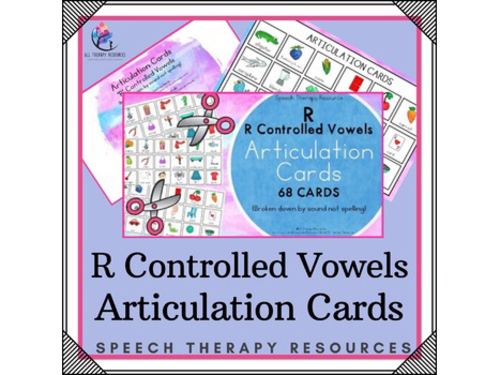 "R" Controlled Vowels - Articulation Cards with Visual Cues - Speech Therapy