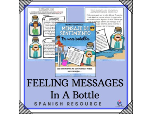 SPANISH VERSION Feeling Messages In a Bottle - Emotional Awareness Self Care