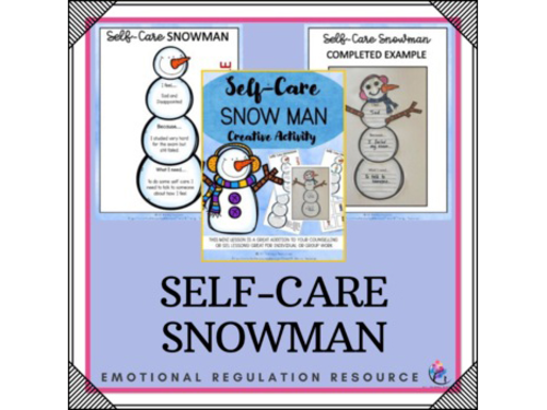 Self Care Winter Snowman Counseling Craft - End of Year Emotional Regulation