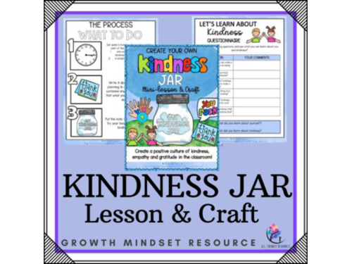 Kindness Jar - Lesson & Craft Gratitude Empathy Compliment Growth