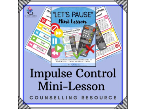 Let's Pause Impulse Control Lesson Self Control Workbook