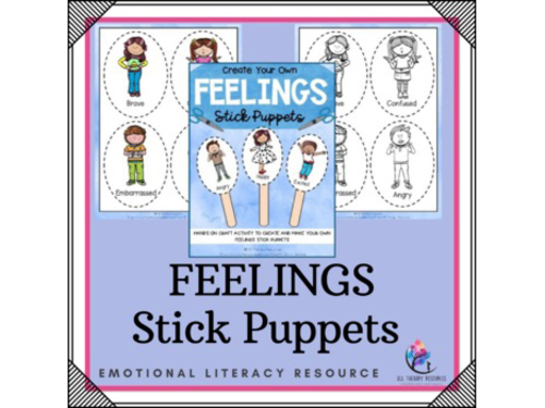 Feelings Stick Puppets - Learning about my Feelings and Emotions Craft Activity
