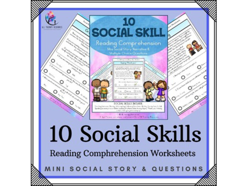 10 SOCIAL SKILL Reading Comprehension Mini Social Narrative - Engaging Readers