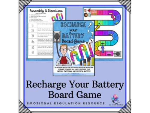 Recharge Your Battery Board Game - Self Care SEL Back to School Activity