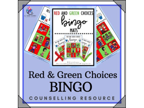 Red and Green Positive Behavior Choices BINGO Counseling Game