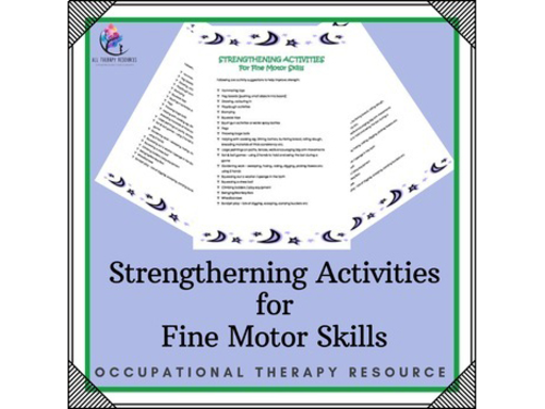 Strengtherning Activities for Fine Motor Skills
