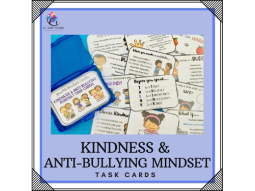 Kindness and Anti-bullying Mindset Task Cards-  Behavior Counseling Lesson Plan