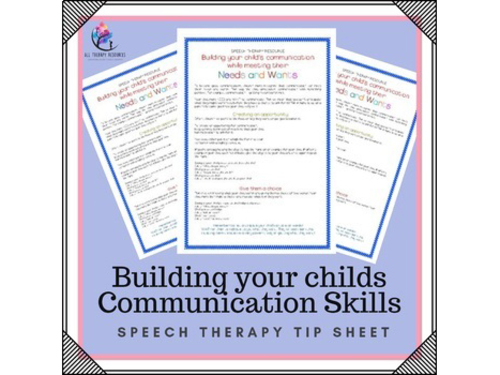 Speech Therapy Resource - Building your child's Communication!