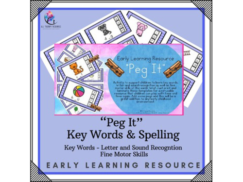 Early Learning Resource - "Peg It" - Letter/Sound Recognition/Fine Motor Skills