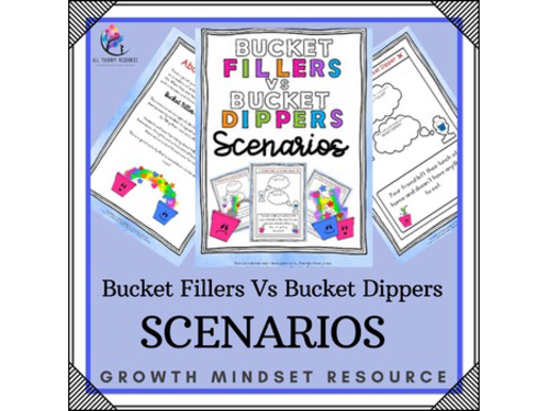 Bucket Filler vs Bucket Dipper Scenarios - growth mindset lesson